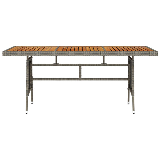 Tuintafel 160x70x72 cm poly rattan en massief acaciahout grijs MeubelReus