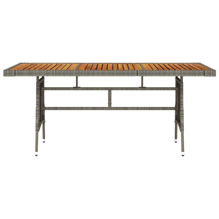 Tuintafel 160x70x72 cm poly rattan en massief acaciahout grijs MeubelReus
