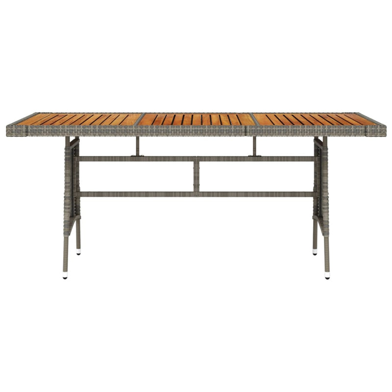 Tuintafel 160x70x72 cm poly rattan en massief acaciahout grijs MeubelReus