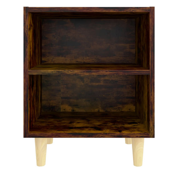 Nachtkastje met houten poten 40x30x50 cm gerookt eikenkleurig MeubelReus