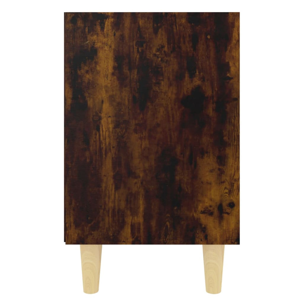 Nachtkastje met houten poten 40x30x50 cm gerookt eikenkleurig MeubelReus