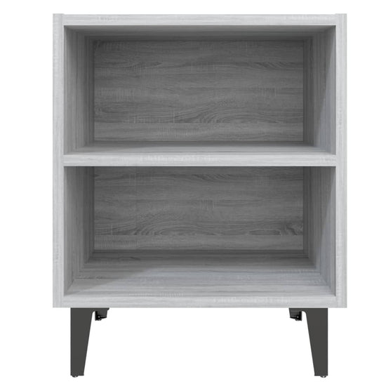 Nachtkastje met metalen poten 40x30x50 cm grijs sonoma eiken MeubelReus