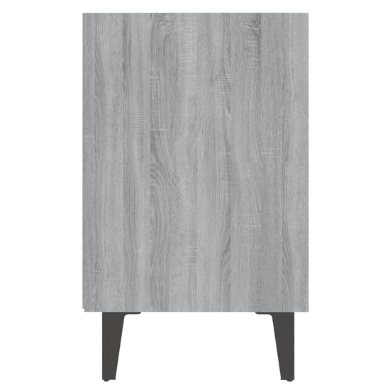 Nachtkastje met metalen poten 40x30x50 cm grijs sonoma eiken MeubelReus