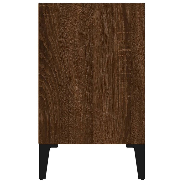 Nachtkastje met metalen poten 40x30x50 cm bruineikenkleurig MeubelReus