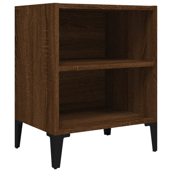 Nachtkastjes 2 st met metalen poten 40x30x50 cm bruineikenkleur MeubelReus