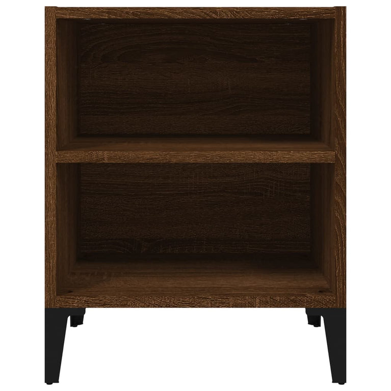 Nachtkastjes 2 st met metalen poten 40x30x50 cm bruineikenkleur MeubelReus