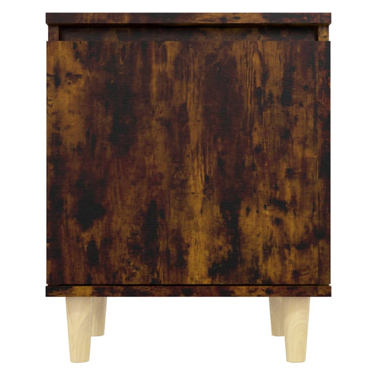 Nachtkastjes 2 st met houten poten 40x30x50 cm gerookt eiken MeubelReus