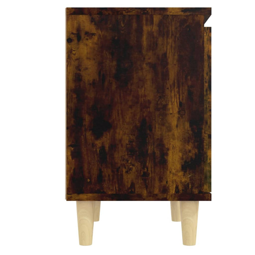 Nachtkastjes 2 st met houten poten 40x30x50 cm gerookt eiken MeubelReus