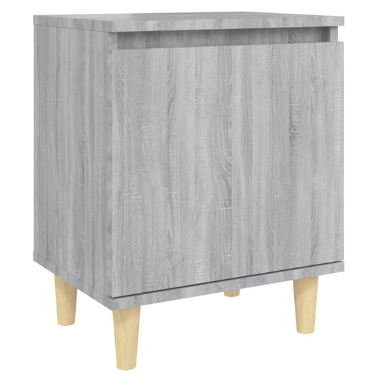 Nachtkastjes 2 st met houten poten 40x30x50 cm grijs sonoma MeubelReus