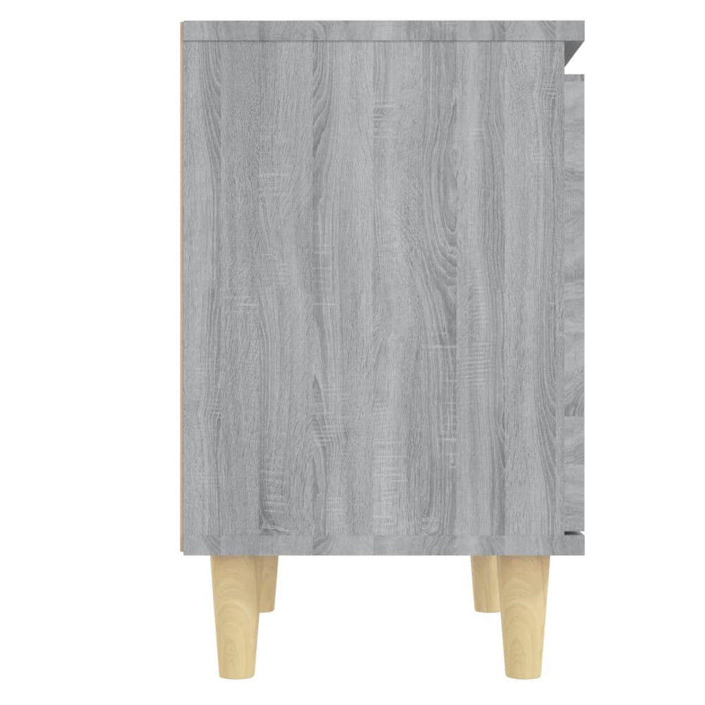 Nachtkastjes 2 st met houten poten 40x30x50 cm grijs sonoma MeubelReus