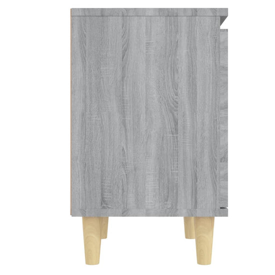 Nachtkastjes 2 st met houten poten 40x30x50 cm grijs sonoma MeubelReus