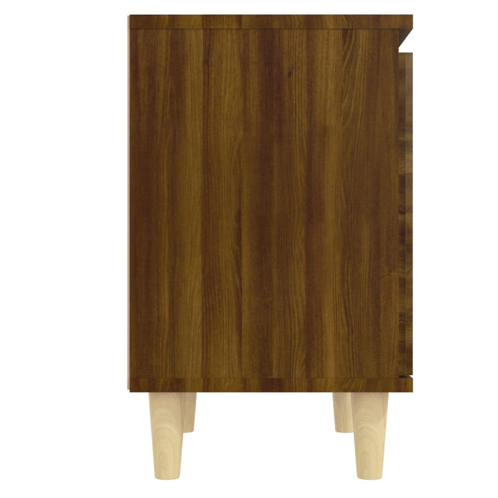 Nachtkastjes 2 st met houten poten 40x30x50 cm bruineikenkleur MeubelReus
