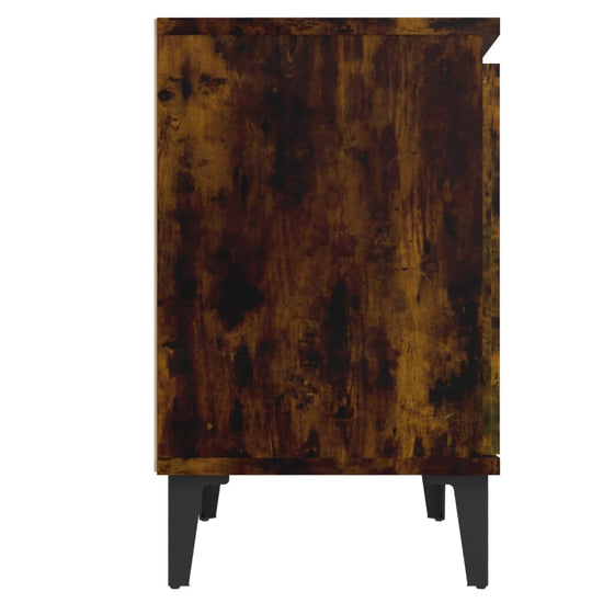 Nachtkastjes 2 st met metalen poten 40x30x50 cm gerookt eiken MeubelReus