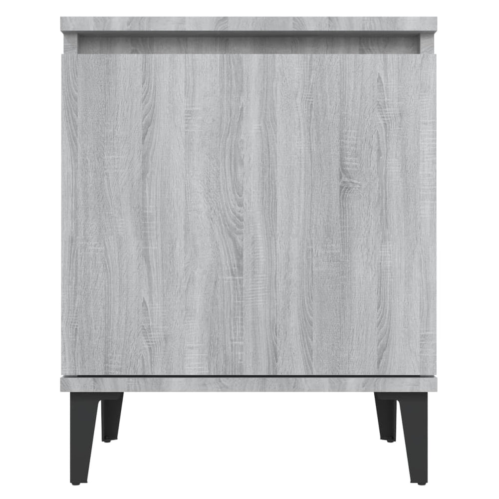 Nachtkastje met metalen poten 40x30x50 cm grijs sonoma eiken MeubelReus