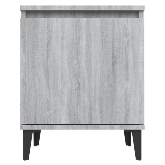 Nachtkastjes 2 st met metalen poten 40x30x50 cm grijs sonoma MeubelReus