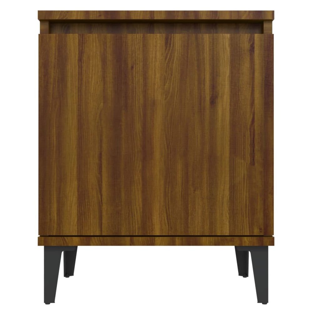 Nachtkastjes 2 st met metalen poten 40x30x50 cm bruineikenkleur MeubelReus