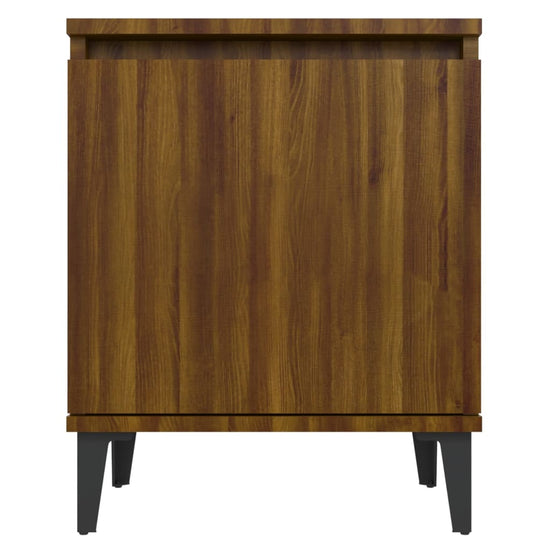 Nachtkastjes 2 st met metalen poten 40x30x50 cm bruineikenkleur MeubelReus