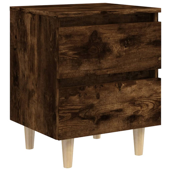 Nachtkastjes 2 st met houten poten 40x35x50 cm gerookt eiken MeubelReus