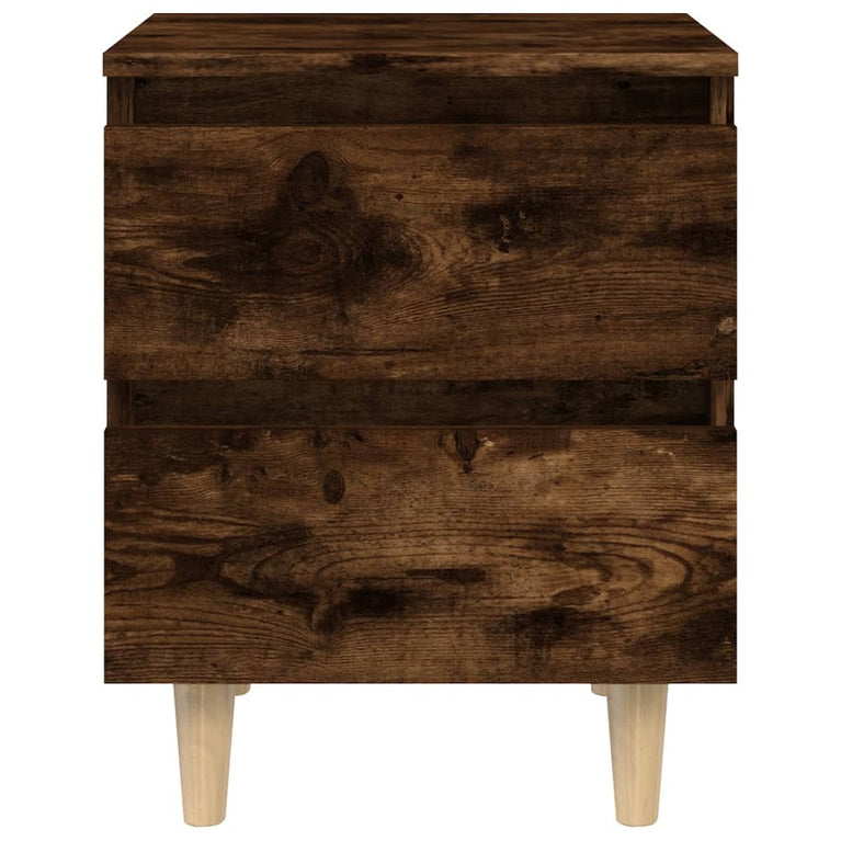 Nachtkastjes 2 st met houten poten 40x35x50 cm gerookt eiken MeubelReus