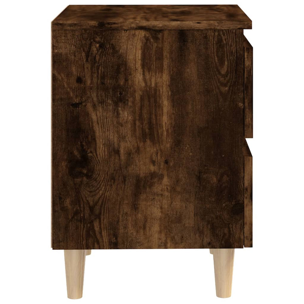 Nachtkastjes 2 st met houten poten 40x35x50 cm gerookt eiken MeubelReus