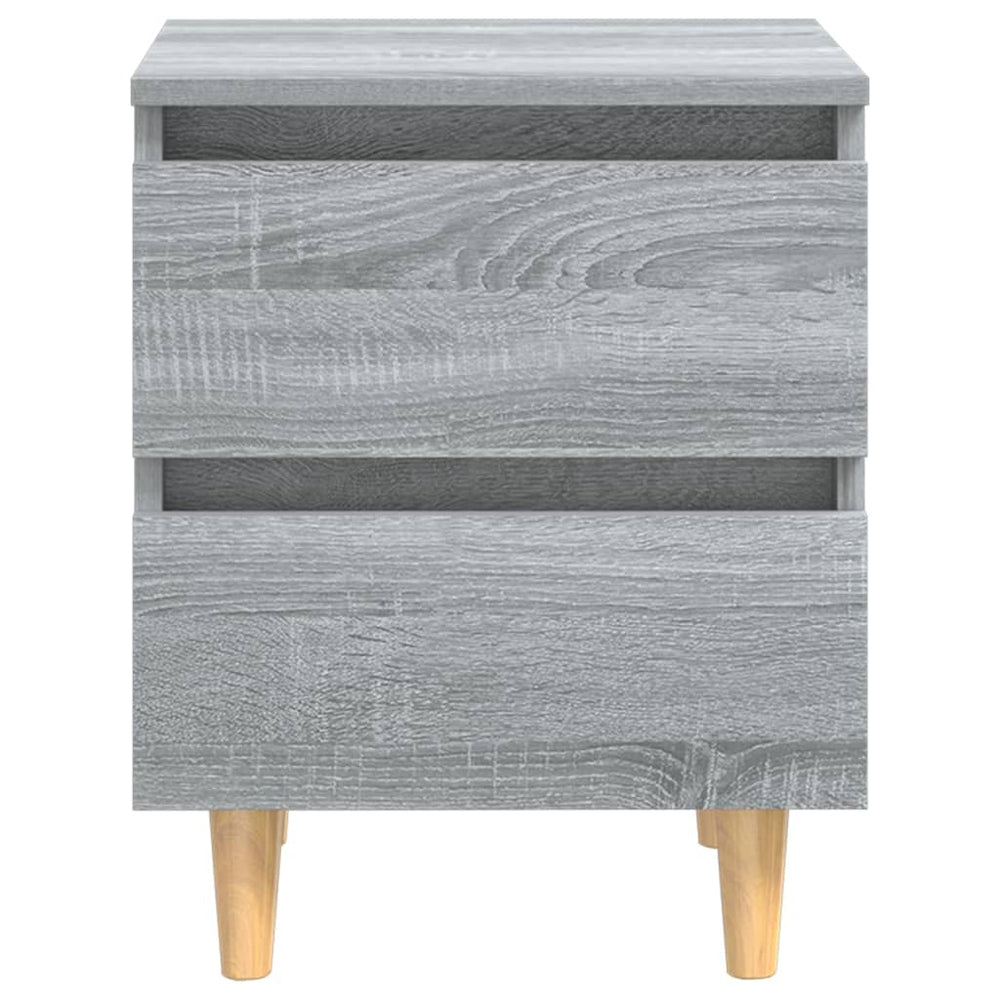 Nachtkastjes 2 st met houten poten 40x35x50 cm grijs sonoma MeubelReus