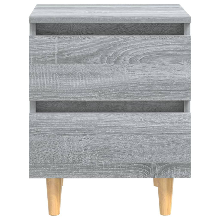 Nachtkastjes 2 st met houten poten 40x35x50 cm grijs sonoma MeubelReus
