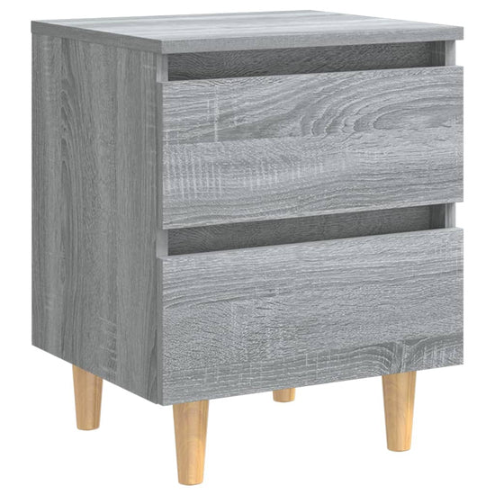 Nachtkastjes 2 st met houten poten 40x35x50 cm grijs sonoma MeubelReus
