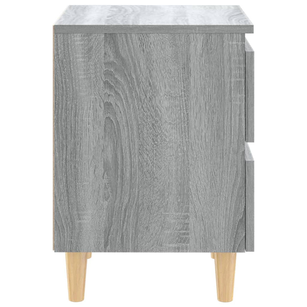 Nachtkastjes 2 st met houten poten 40x35x50 cm grijs sonoma MeubelReus