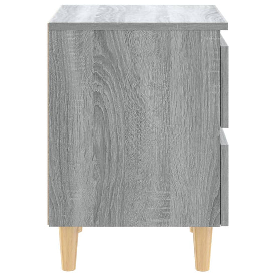 Nachtkastjes 2 st met houten poten 40x35x50 cm grijs sonoma MeubelReus
