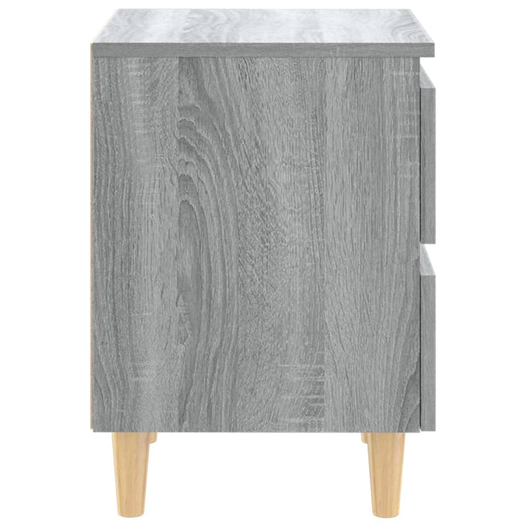 Nachtkastjes 2 st met houten poten 40x35x50 cm grijs sonoma MeubelReus