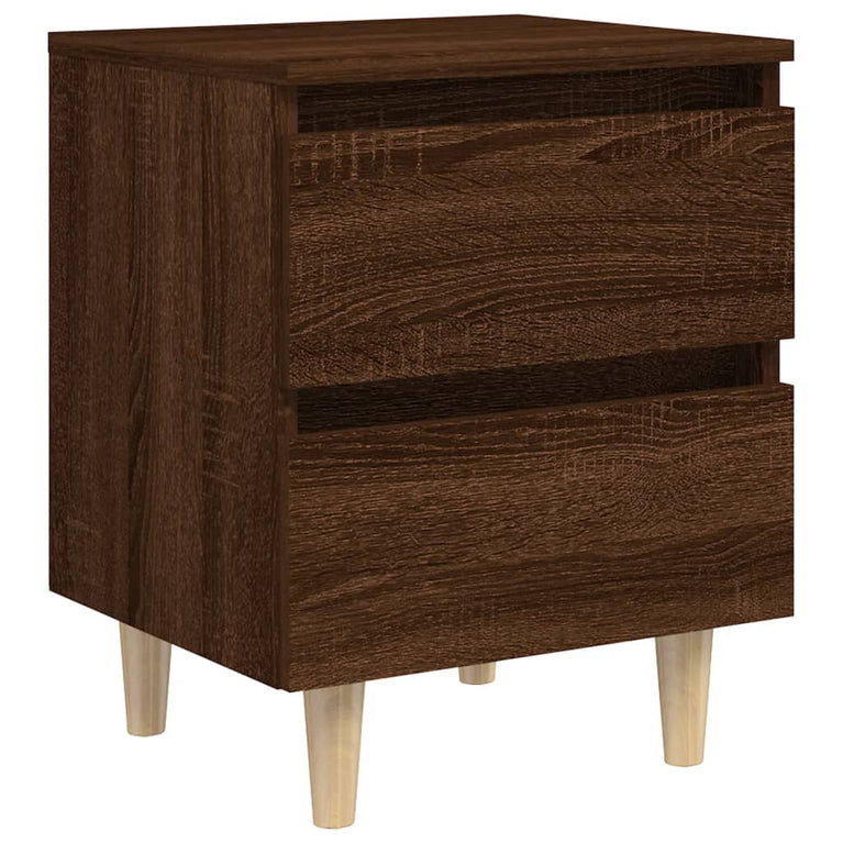 Nachtkastje met houten poten 40x35x50 cm bruineikenkleurig MeubelReus