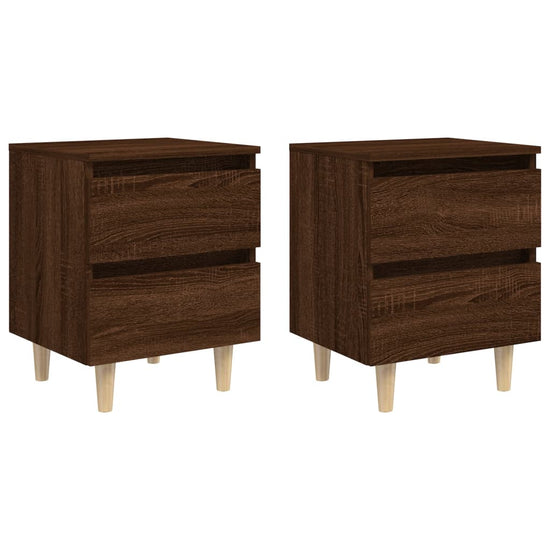 Nachtkastjes 2 st met houten poten 40x35x50 cm bruineikenkleur MeubelReus