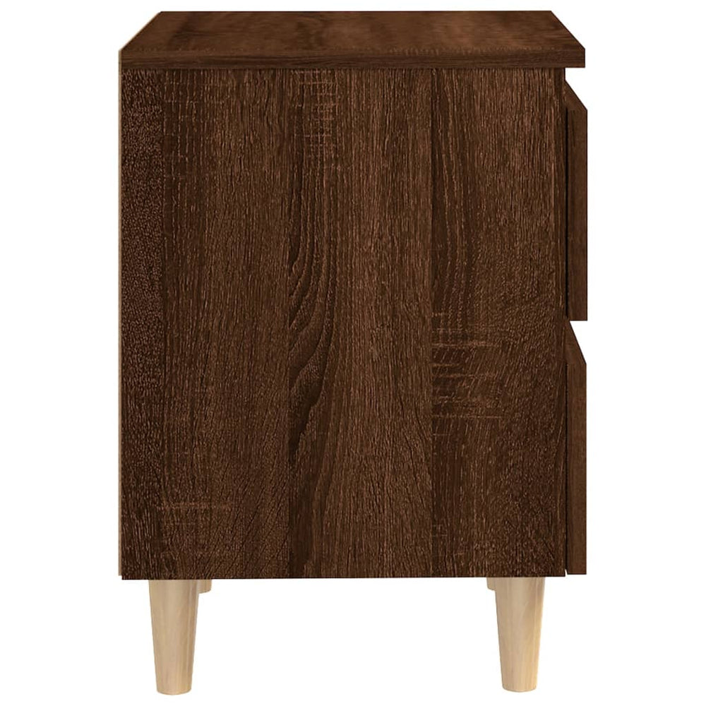 Nachtkastjes 2 st met houten poten 40x35x50 cm bruineikenkleur MeubelReus