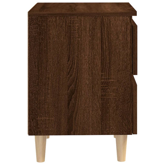 Nachtkastjes 2 st met houten poten 40x35x50 cm bruineikenkleur MeubelReus