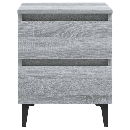 Nachtkastje met metalen poten 40x35x50 cm grijs sonoma eiken MeubelReus