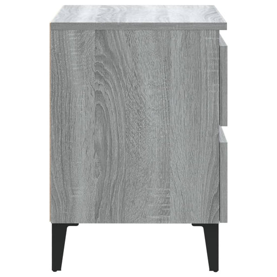 Nachtkastje met metalen poten 40x35x50 cm grijs sonoma eiken MeubelReus