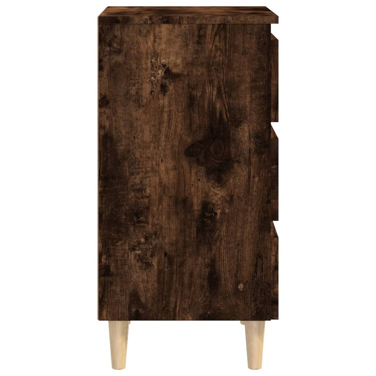 Nachtkastjes 2 st met houten poten 40x35x69 cm gerookt eiken MeubelReus