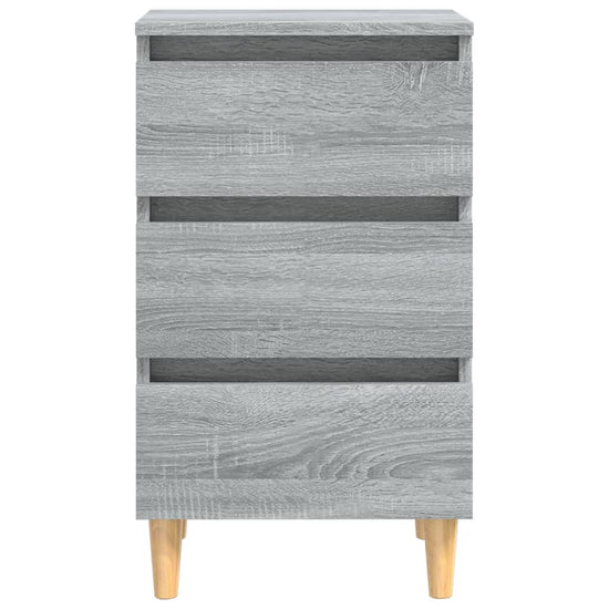 Nachtkastje met houten poten 40x35x69 cm grijs sonoma eiken MeubelReus