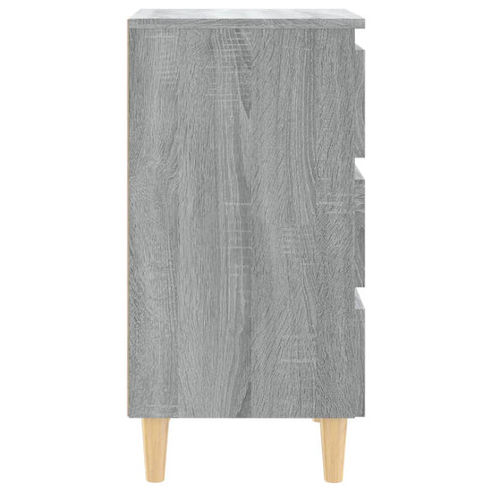 Nachtkastje met houten poten 40x35x69 cm grijs sonoma eiken MeubelReus