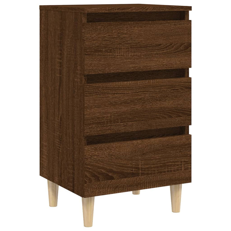 Nachtkastje met houten poten 40x35x69 cm bruineikenkleurig MeubelReus