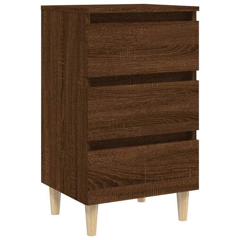 Nachtkastjes 2 st met houten poten 40x35x69 cm bruineikenkleur MeubelReus