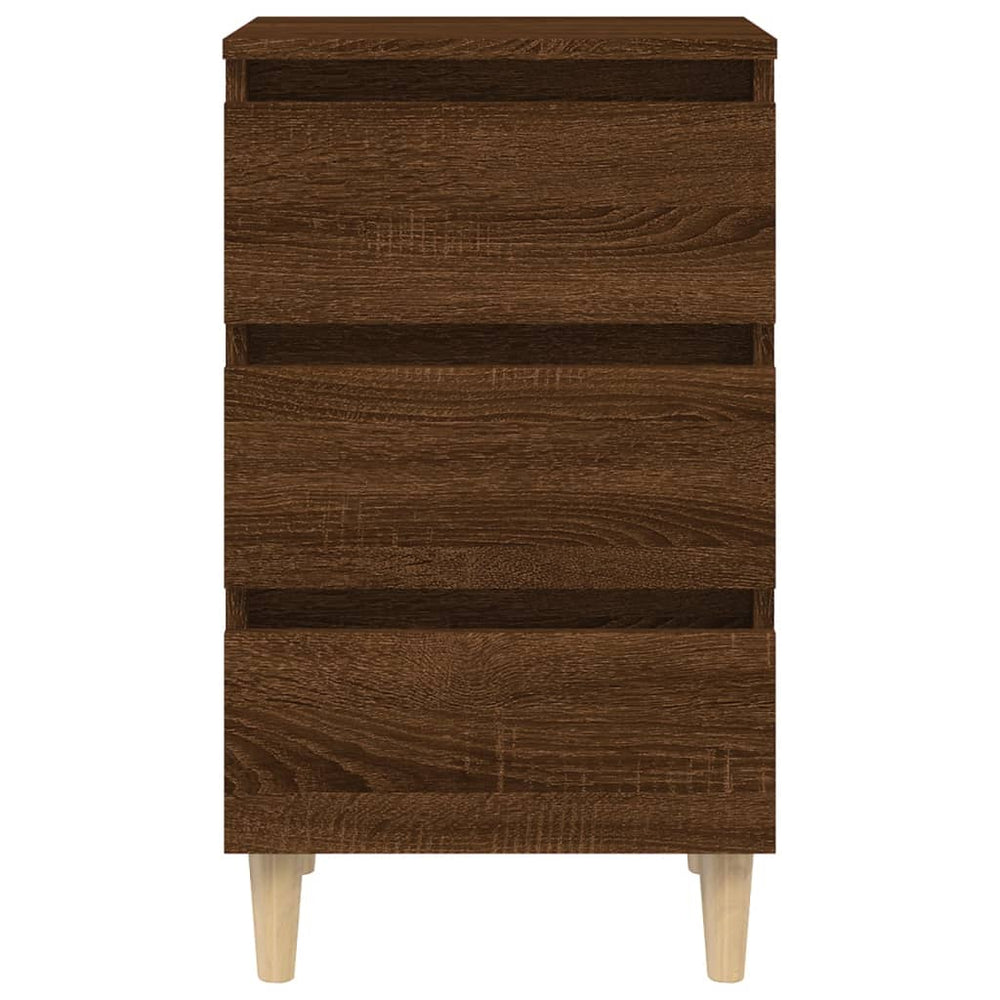 Nachtkastjes 2 st met houten poten 40x35x69 cm bruineikenkleur MeubelReus
