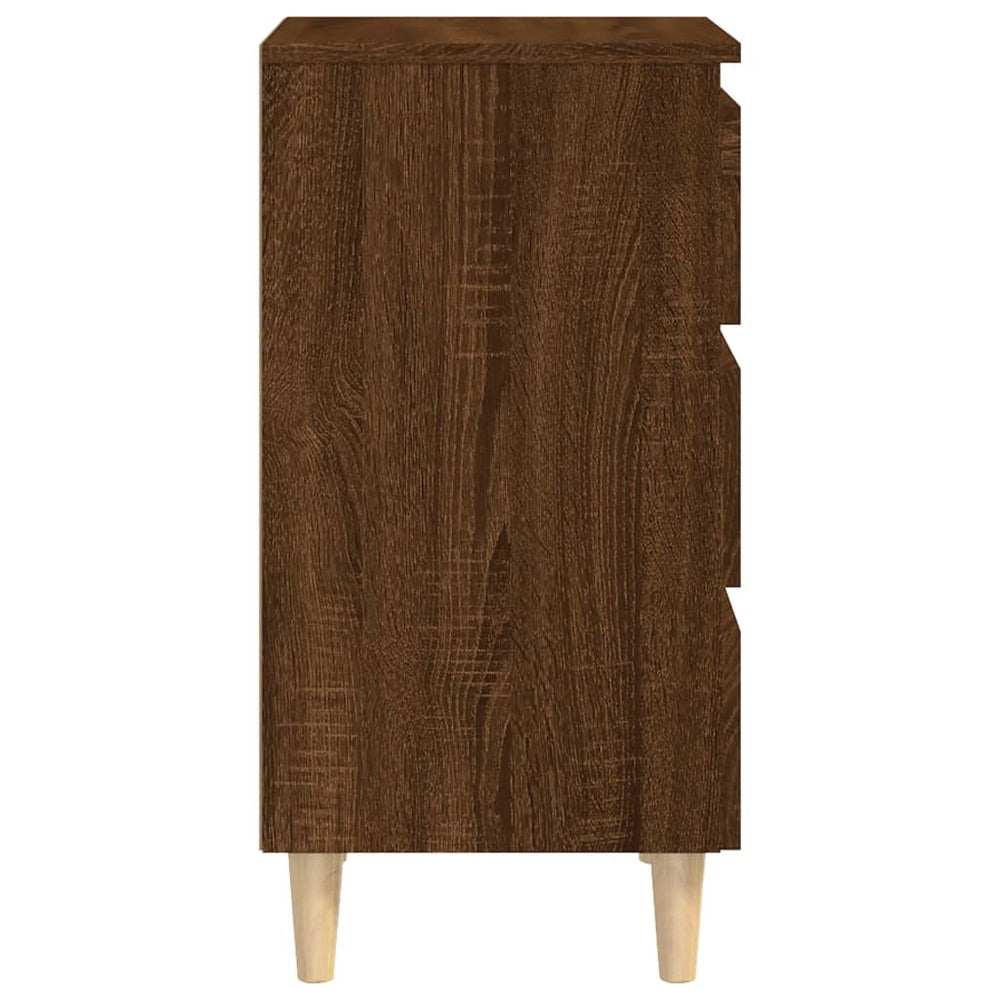 Nachtkastjes 2 st met houten poten 40x35x69 cm bruineikenkleur MeubelReus
