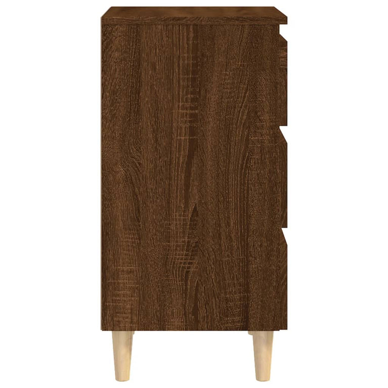 Nachtkastjes 2 st met houten poten 40x35x69 cm bruineikenkleur MeubelReus