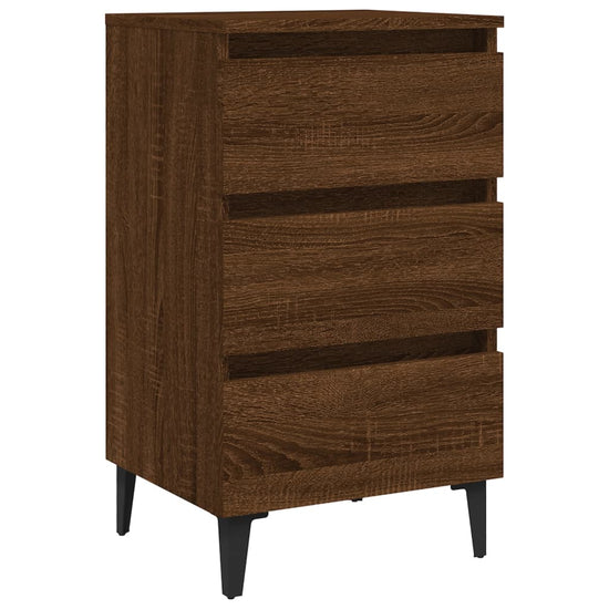 Nachtkastje met metalen poten 40x35x69 cm bruineikenkleurig MeubelReus