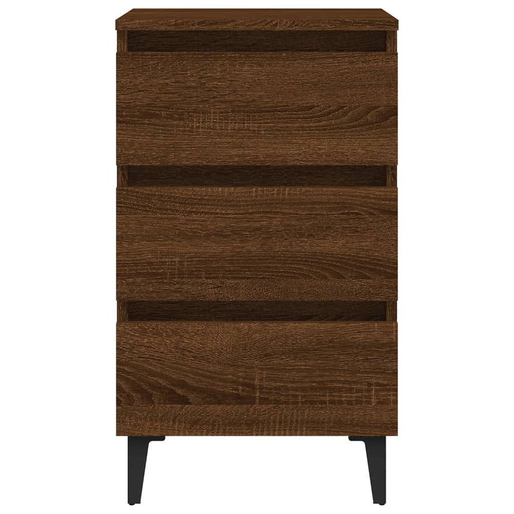 Nachtkastje met metalen poten 40x35x69 cm bruineikenkleurig MeubelReus