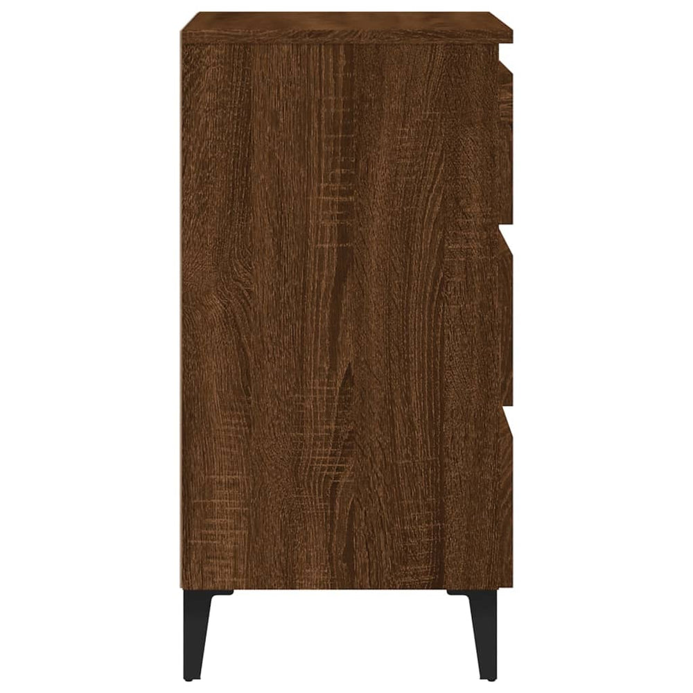 Nachtkastje met metalen poten 40x35x69 cm bruineikenkleurig MeubelReus
