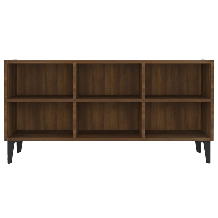 Tv-meubel met metalen poten 103,5x30x50 cm bruineikenkleurig