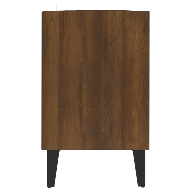 Tv-meubel met metalen poten 103,5x30x50 cm bruineikenkleurig
