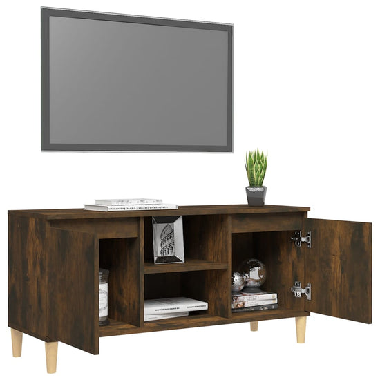 Tv-meubel met houten poten 103,5x35x50 cm gerookt eikenkleurig MeubelReus
